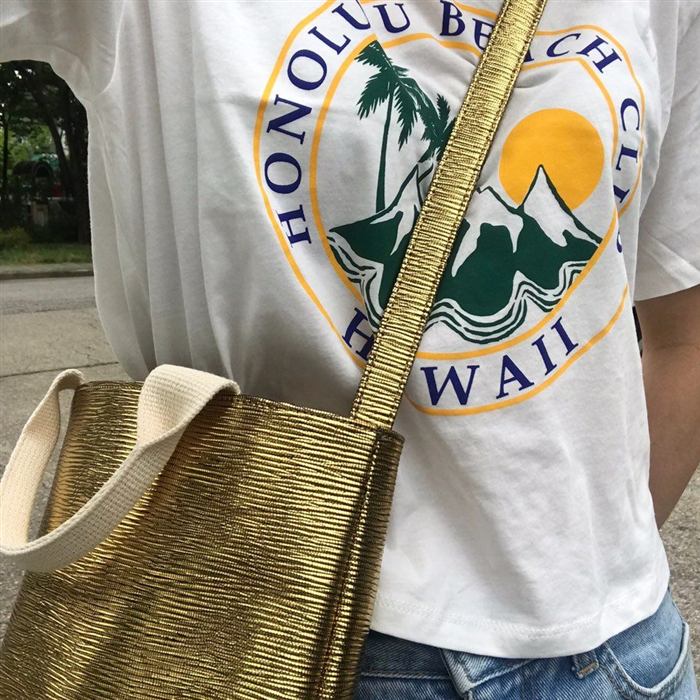 AYL 골드 백 착용